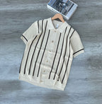 V-neck buttons t-shirt sweater