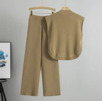 High neck sleeveless top and pant set
