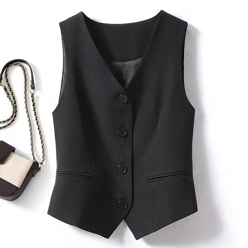 Formal sleeveless elegant suit solid