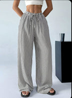 Linen lines baggy pants