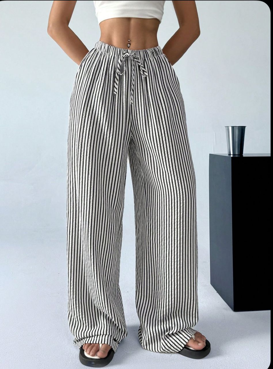 Linen lines baggy pants