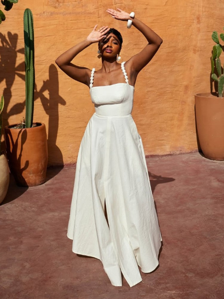 Long dress sleeveless front split