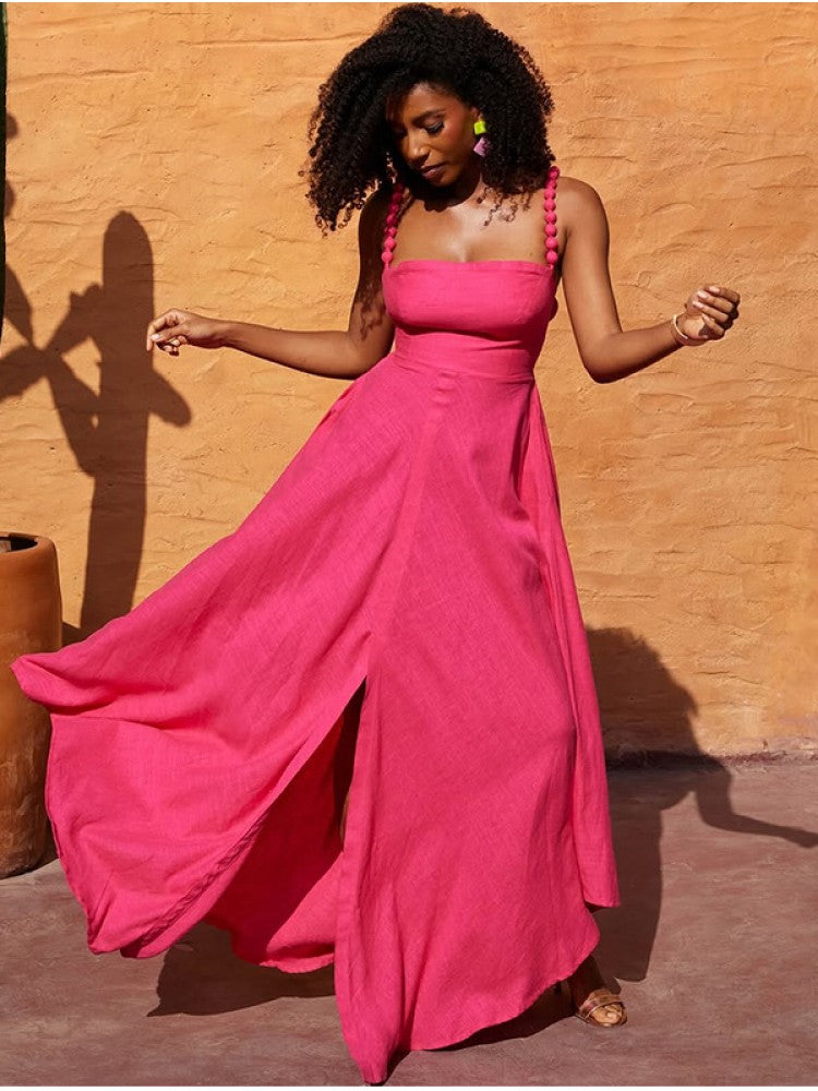 Long dress sleeveless front split