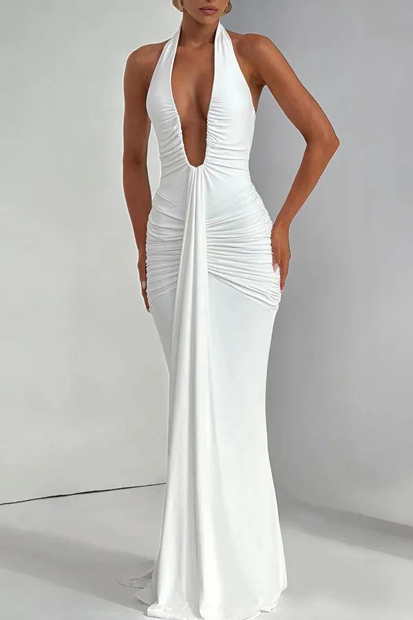 Rosetta maxi dress neck straps