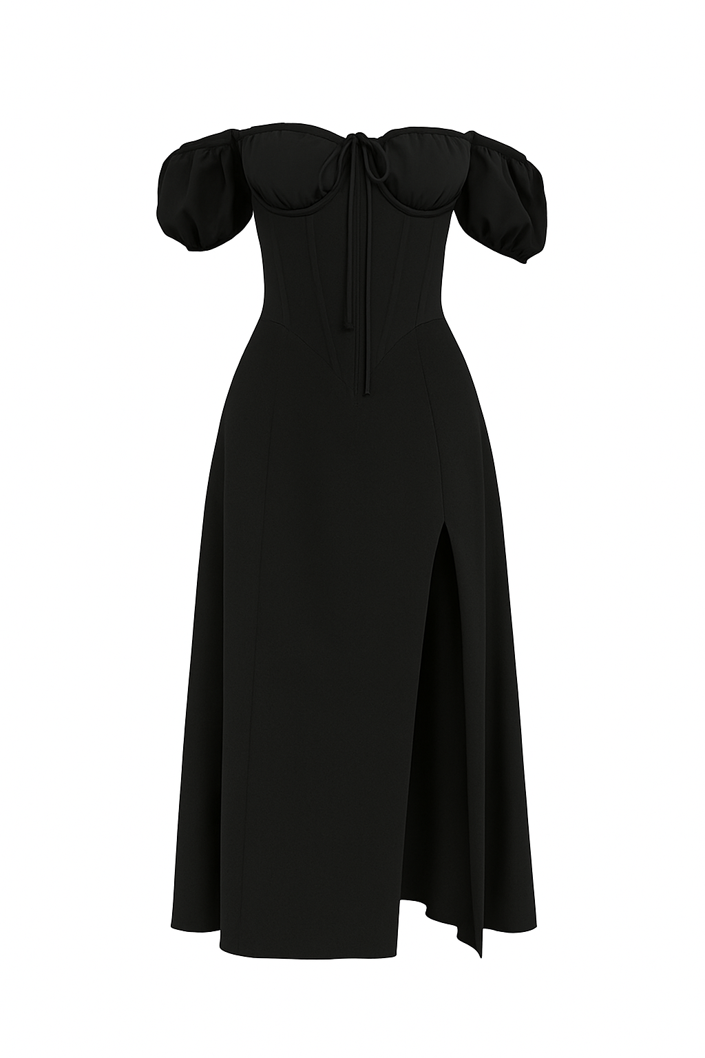 Split summer dress short sleeve maxi off-shoulders