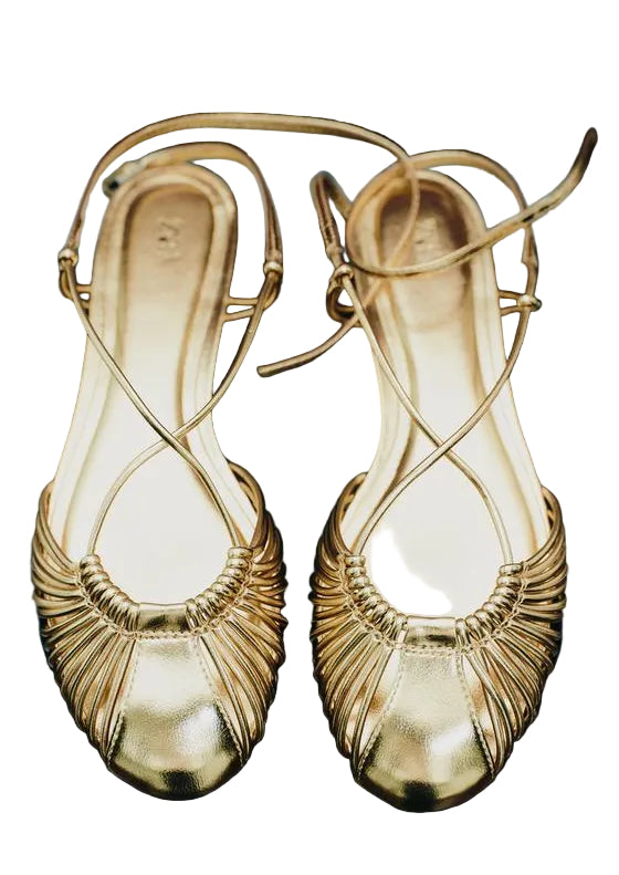 Golden flat sandals