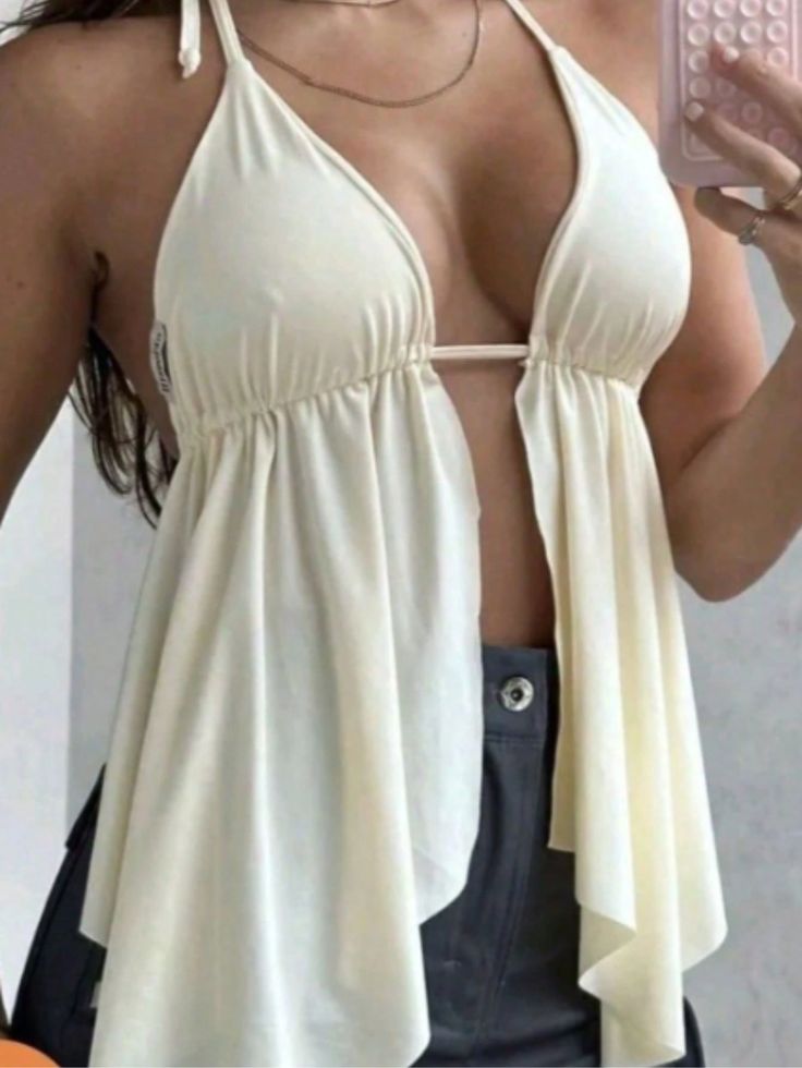 Backless summer neck straps top