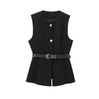 3 buttons sleeveless top