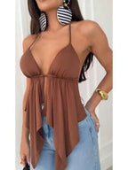 Backless summer neck straps top