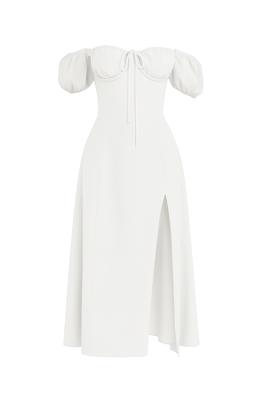 Split summer dress short sleeve maxi off-shoulders