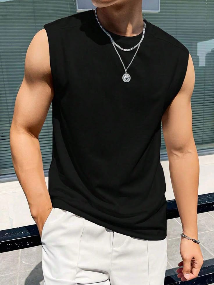 Sleeveless men t-shirt casual occasion