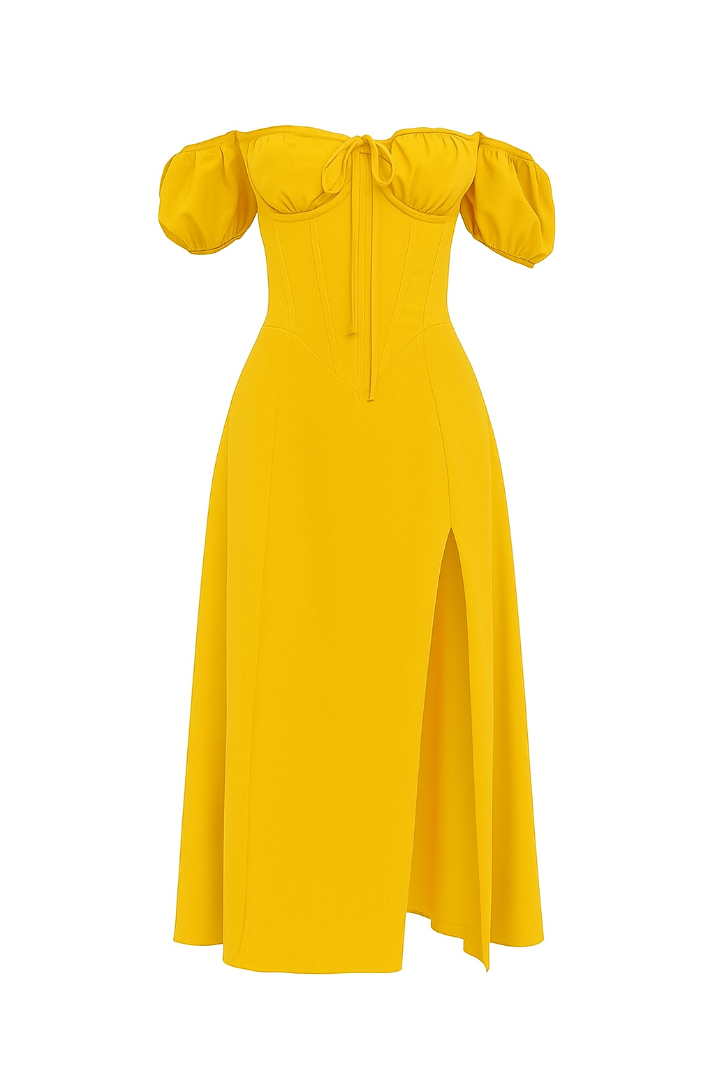 Split summer dress short sleeve maxi off-shoulders