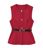 3 buttons sleeveless top