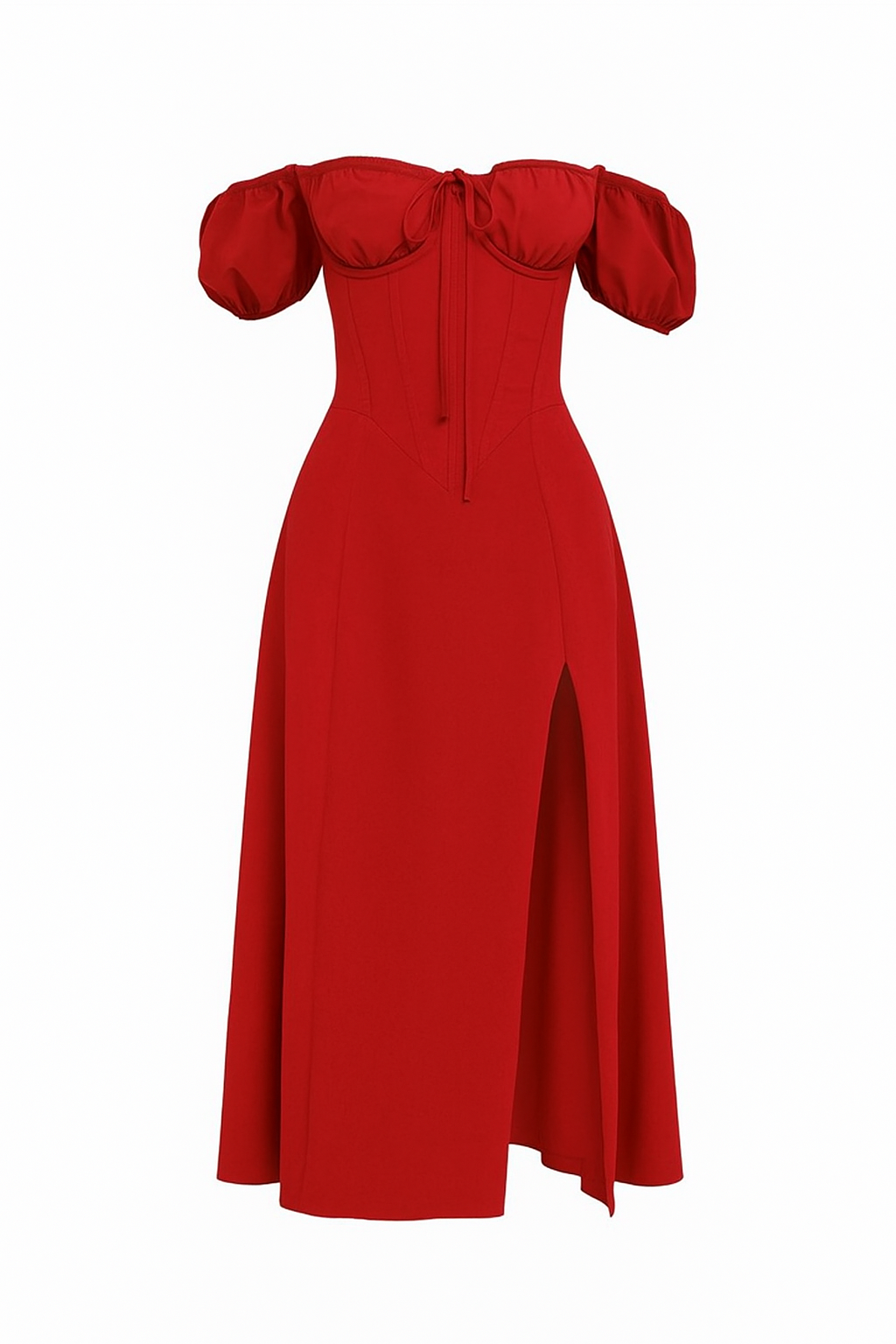 Split summer dress short sleeve maxi off-shoulders