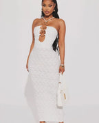 Strapless maxi rings dress